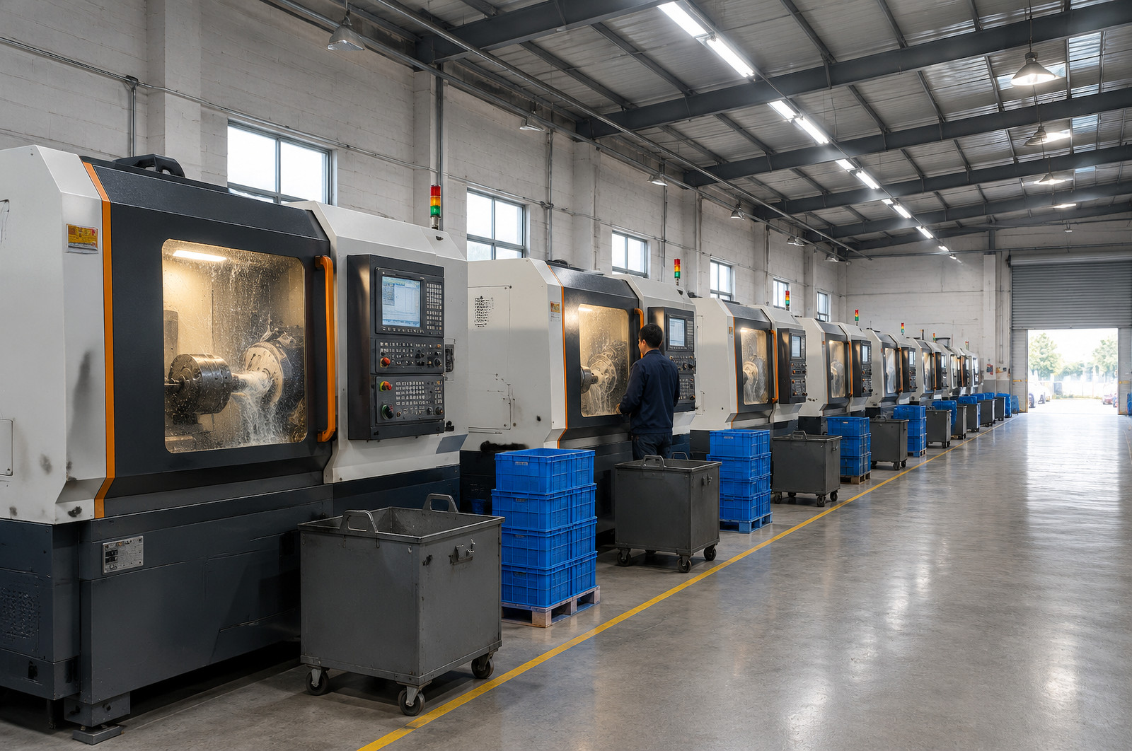 CNC lathe bay turning socket bodies at the Dopsigen plant