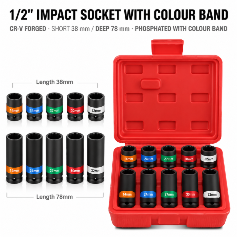 1/2 inch Impact Socket with Colour Band - Dopsigen